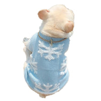HKM-496659 Cozy Wool Snowflake Sweater for Bichon and Hiromi Cats - Autumn/Winter Edition