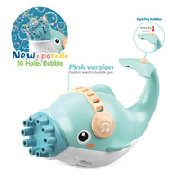 HKM-496723 Dolphin Design Electric Bubble Maker Toy for Kids - 10 Holes Automatic Soap Bubbles Machine