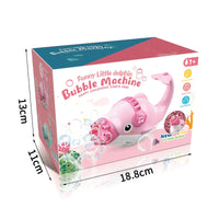 HKM-496723 Dolphin Design Electric Bubble Maker Toy for Kids - 10 Holes Automatic Soap Bubbles Machine