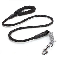HKM-496723 Reflective Nylon Traction Belt for Dogs - 1.2cm x 1.5m, Spring Safety Design