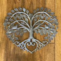 HKM-496851 Metal Heart Tree of Life Wall Art for Home Decoration - Modern Style, 28x25cm & 43x40cm