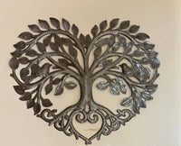 HKM-496851 Metal Heart Tree of Life Wall Art for Home Decoration - Modern Style, 28x25cm & 43x40cm