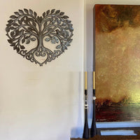 HKM-496851 Metal Heart Tree of Life Wall Art for Home Decoration - Modern Style, 28x25cm & 43x40cm