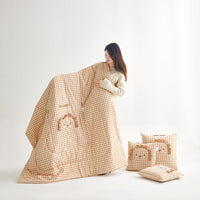 HKM-496915 Cartoon Lion Pillow Blanket - Cute Animal Design, Soft Feather Cotton, 40x40cm & 50x50cm