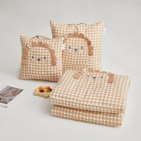 HKM-496915 Cartoon Lion Pillow Blanket - Cute Animal Design, Soft Feather Cotton, 40x40cm & 50x50cm