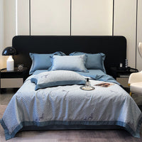 HKM-496915 Summer Duvet Four-Piece Set in Washed Silk with Cool Fiber and Polyester Filler