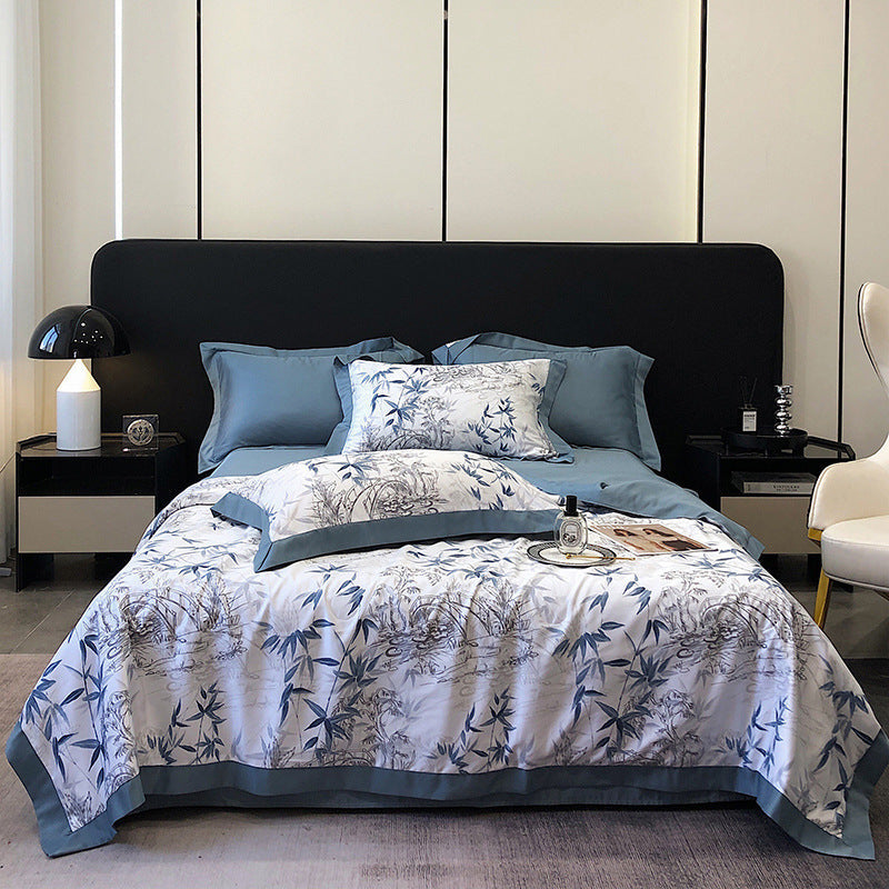 HKM-496915 Summer Duvet Four-Piece Set in Washed Silk with Cool Fiber and Polyester Filler
