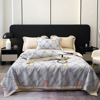 HKM-496915 Summer Duvet Four-Piece Set in Washed Silk with Cool Fiber and Polyester Filler