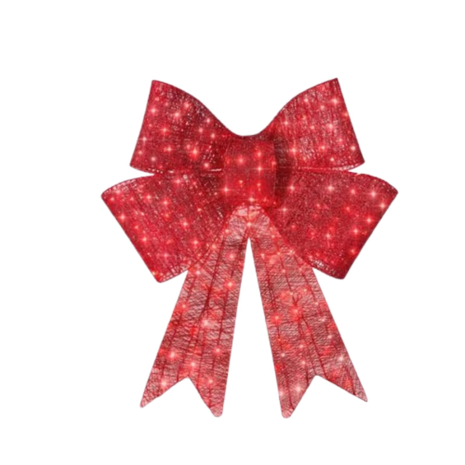 HKM-497043 LED Illuminated Red Satin Christmas Bowknot for Holiday Decor