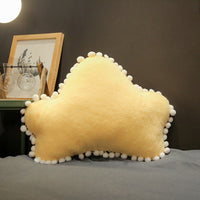 HKM-497043 Plush Cat Cushion Pillow with Star, Moon, and Crown Design for Bedside Decor