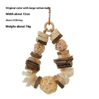 HKM-497171 Colorful Wooden Hanging Vine Toys for Parrots, Hamsters, and Rabbits