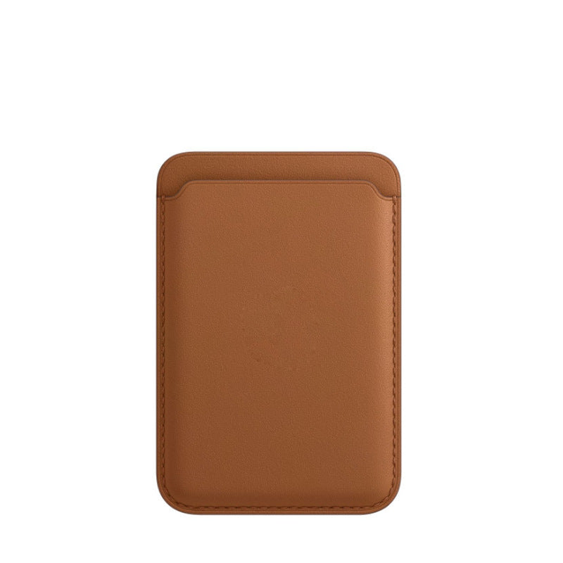 HKM-497171 Magnetic Card Holder Wallet Case for iPhone - Leather, Compatible with MagSafe, Available in Black, Brown, Dark Blue, Orange
