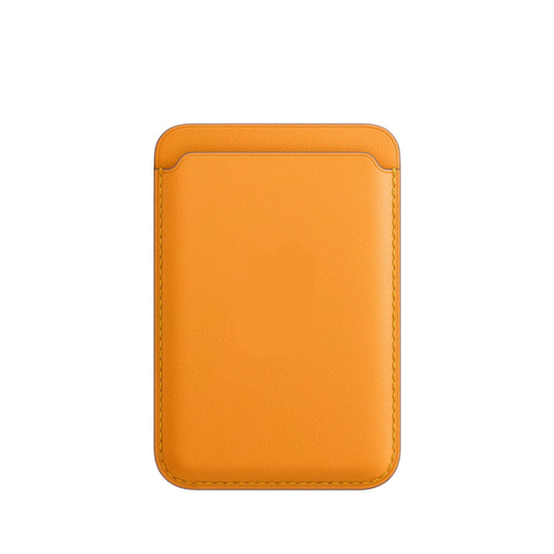 HKM-497171 Magnetic Card Holder Wallet Case for iPhone - Leather, Compatible with MagSafe, Available in Black, Brown, Dark Blue, Orange