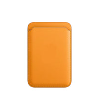 HKM-497171 Magnetic Card Holder Wallet Case for iPhone - Leather, Compatible with MagSafe, Available in Black, Brown, Dark Blue, Orange