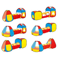HKM-497171 Portable Folding Indoor Outdoor Crawl Tunnel Tent Playpen Toy for Ages 2-13 with Ocean Balls