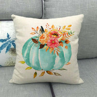 HKM-497299 Painted Pumpkin Linen Pillowcase for Home and Outdoor Decor, 45x45cm