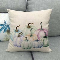 HKM-497299 Painted Pumpkin Linen Pillowcase for Home and Outdoor Decor, 45x45cm