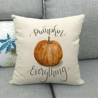 HKM-497299 Painted Pumpkin Linen Pillowcase for Home and Outdoor Decor, 45x45cm