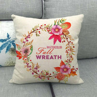 HKM-497299 Painted Pumpkin Linen Pillowcase for Home and Outdoor Decor, 45x45cm
