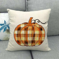 HKM-497299 Painted Pumpkin Linen Pillowcase for Home and Outdoor Decor, 45x45cm