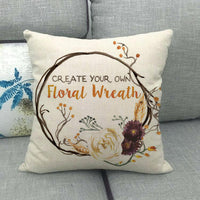 HKM-497299 Painted Pumpkin Linen Pillowcase for Home and Outdoor Decor, 45x45cm