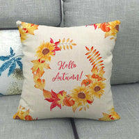 HKM-497299 Painted Pumpkin Linen Pillowcase for Home and Outdoor Decor, 45x45cm