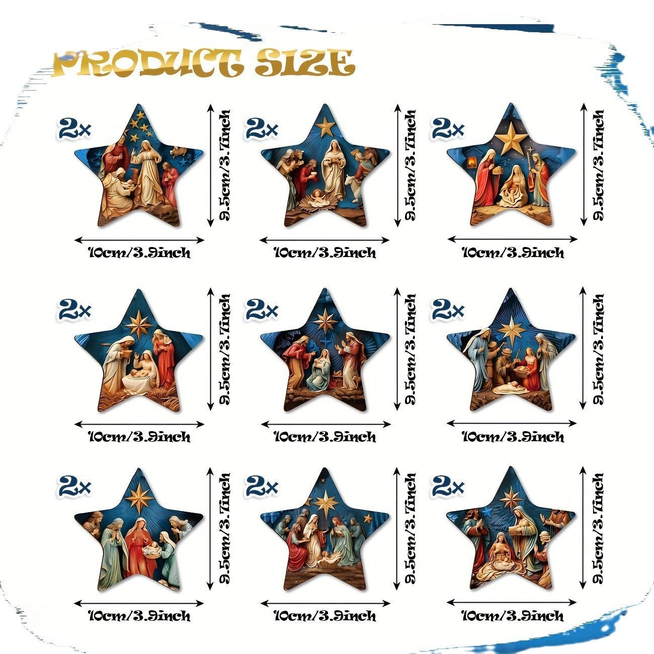 HKM-497363 Wooden Christmas Tree Decorative Pendant - Available in 9 or 18 Piece Set, Ideal for Holiday Gifting