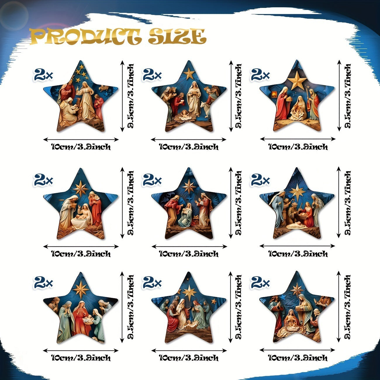 HKM-497363 Wooden Christmas Tree Decorative Pendant - Available in 9 or 18 Piece Set, Ideal for Holiday Gifting