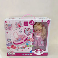 HKM-497747 14-Inch Vinyl Doll Nursing Set with Hand Basket - Realistic Role Play Toy for Kids