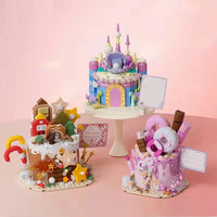 HKM-497875 Afternoon Tea Heart Cake Building Block Set - 50 Pieces of Creative Educational Toy for Kids Ages 2 to 14