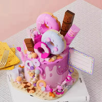HKM-497875 Afternoon Tea Heart Cake Building Block Set - 50 Pieces of Creative Educational Toy for Kids Ages 2 to 14