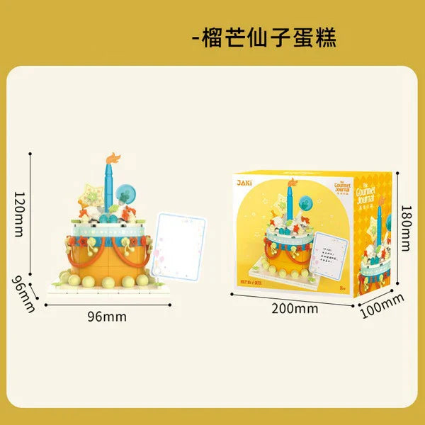 Afternoon Tea Heart Cake Building Block Set - 50 Pieces of Creative Educational Toy for Kids Ages 2 to 14