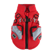 HKM-497875 Christmas Santa Costume for Small Dogs - Festive Flannel Pet Outfit in Red