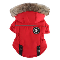 HKM-497875 Christmas Santa Costume for Small Dogs - Festive Flannel Pet Outfit in Red