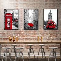 HKM-498003 London Street Modern Simplicity Frameless Architectural Decoration Paintings - Three Sizes Available