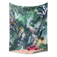 HKM-498067 Cartoon Plant-Themed Polyester Fiber Tapestry Mural - Various Sizes Available