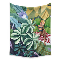 HKM-498067 Cartoon Plant-Themed Polyester Fiber Tapestry Mural - Various Sizes Available