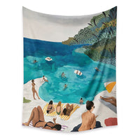 HKM-498067 Cartoon Plant-Themed Polyester Fiber Tapestry Mural - Various Sizes Available