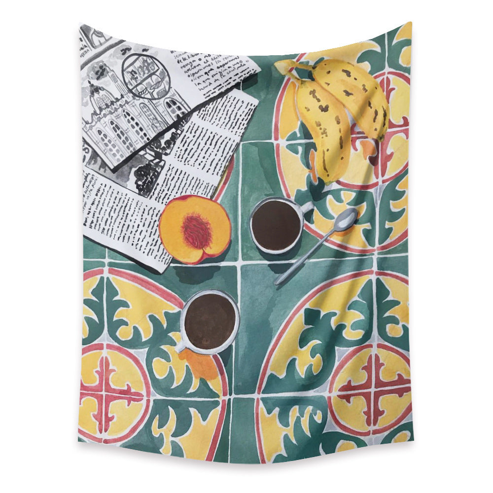 HKM-498067 Cartoon Plant-Themed Polyester Fiber Tapestry Mural - Various Sizes Available
