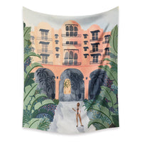 HKM-498067 Cartoon Plant-Themed Polyester Fiber Tapestry Mural - Various Sizes Available