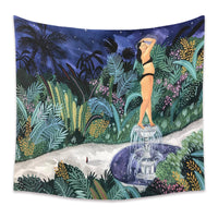 HKM-498067 Cartoon Plant-Themed Polyester Fiber Tapestry Mural - Various Sizes Available