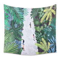 HKM-498067 Cartoon Plant-Themed Polyester Fiber Tapestry Mural - Various Sizes Available