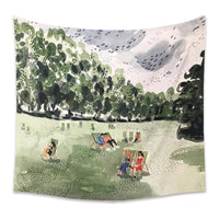 HKM-498067 Cartoon Plant-Themed Polyester Fiber Tapestry Mural - Various Sizes Available