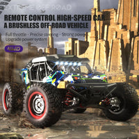 HKM-498067 High-Speed 1/16 Scale 4WD Brushless RC Car with LED Headlights and Remote Control