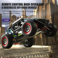 HKM-498067 High-Speed 1/16 Scale 4WD Brushless RC Car with LED Headlights and Remote Control