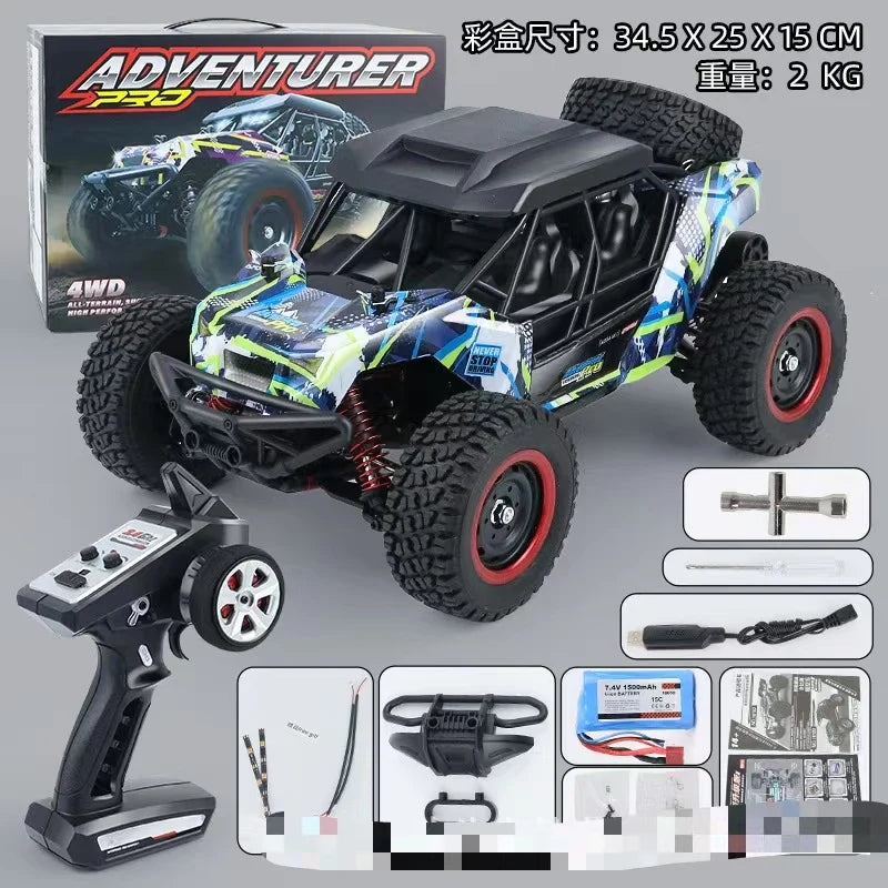 HKM-498067 High-Speed 1/16 Scale 4WD Brushless RC Car with LED Headlights and Remote Control