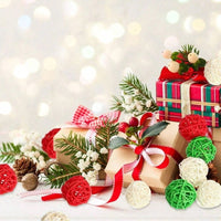 HKM-498195 30 Pcs Christmas Rattan Balls - Decorative Wicker Ornaments for Home Decor, DIY Vase and Bowl Fillers