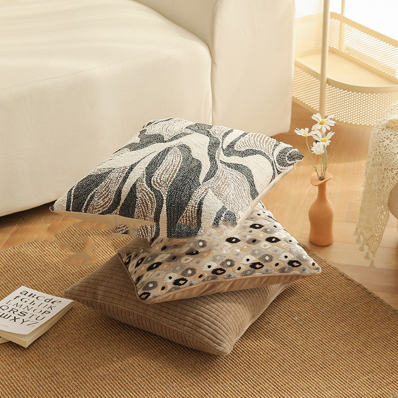 HKM-498195 Nordic Simple Geometric Pattern Pillow Cover - 45x45cm, Polyester with PP Cotton Filler