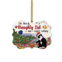 HKM-498515 Double-Sided Acrylic Black Cat Christmas Ornament - 8cm Holiday Decoration