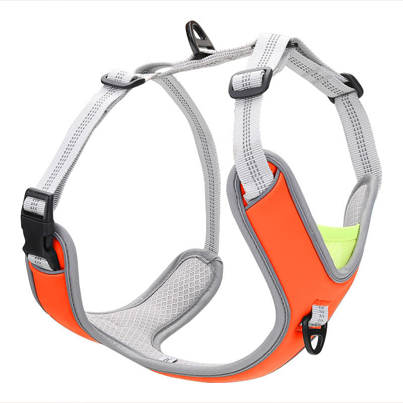 HKM-498579 Adjustable Chest and Back Dog Harness for Outdoor Trekking, Multiple Sizes Available